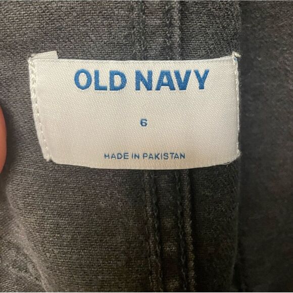 Old Navy Black Straight Fit Overalls with distressed detailing on knees size 6 - Picture 8 of 9